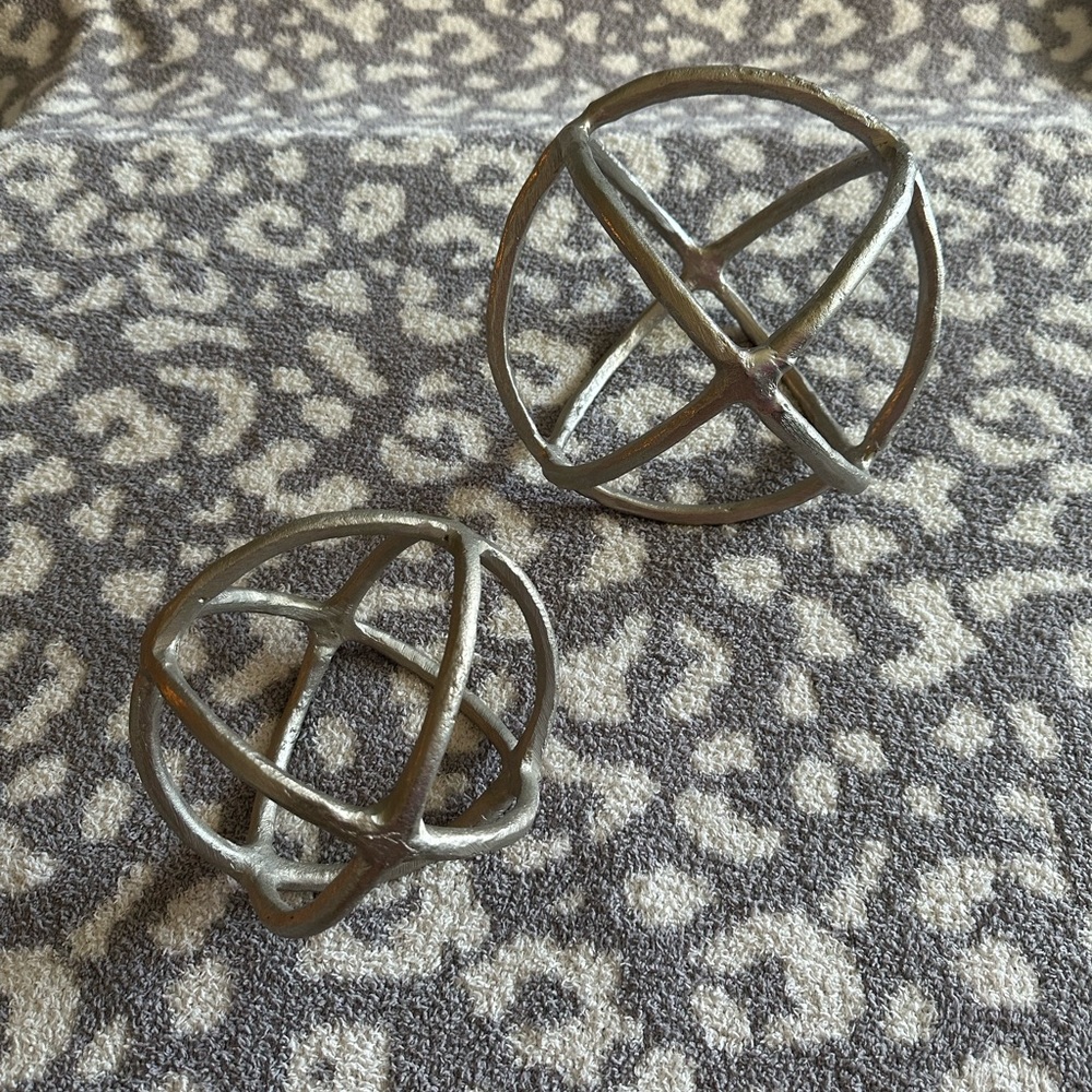 West Elm Sphere Objects- Silver 
(Set of 2)